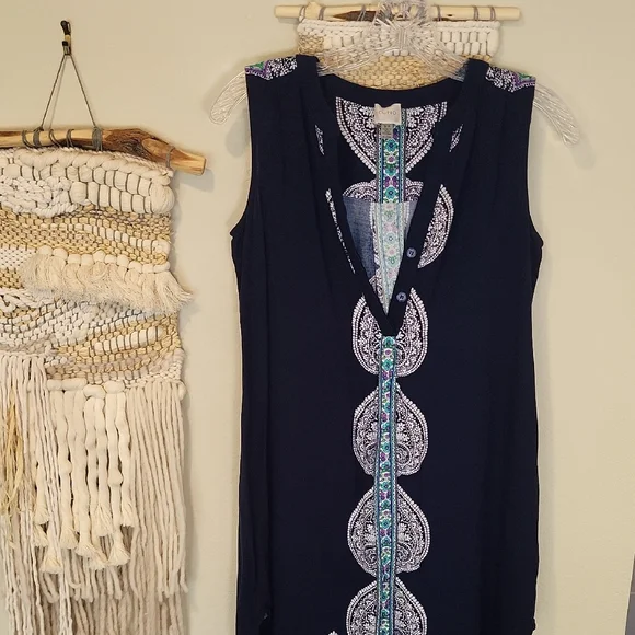 Cupio Medallion Floral Print Sleeveless Dress, Size Small - Picture 1 of 9